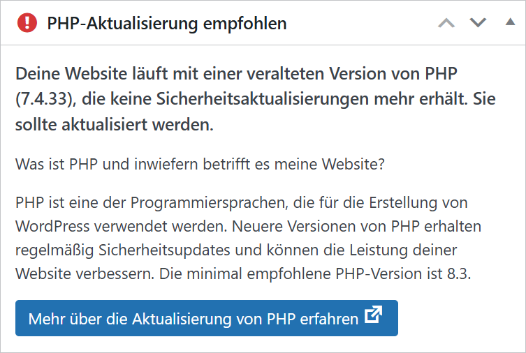PHP Version bei Raidboxes updaten
