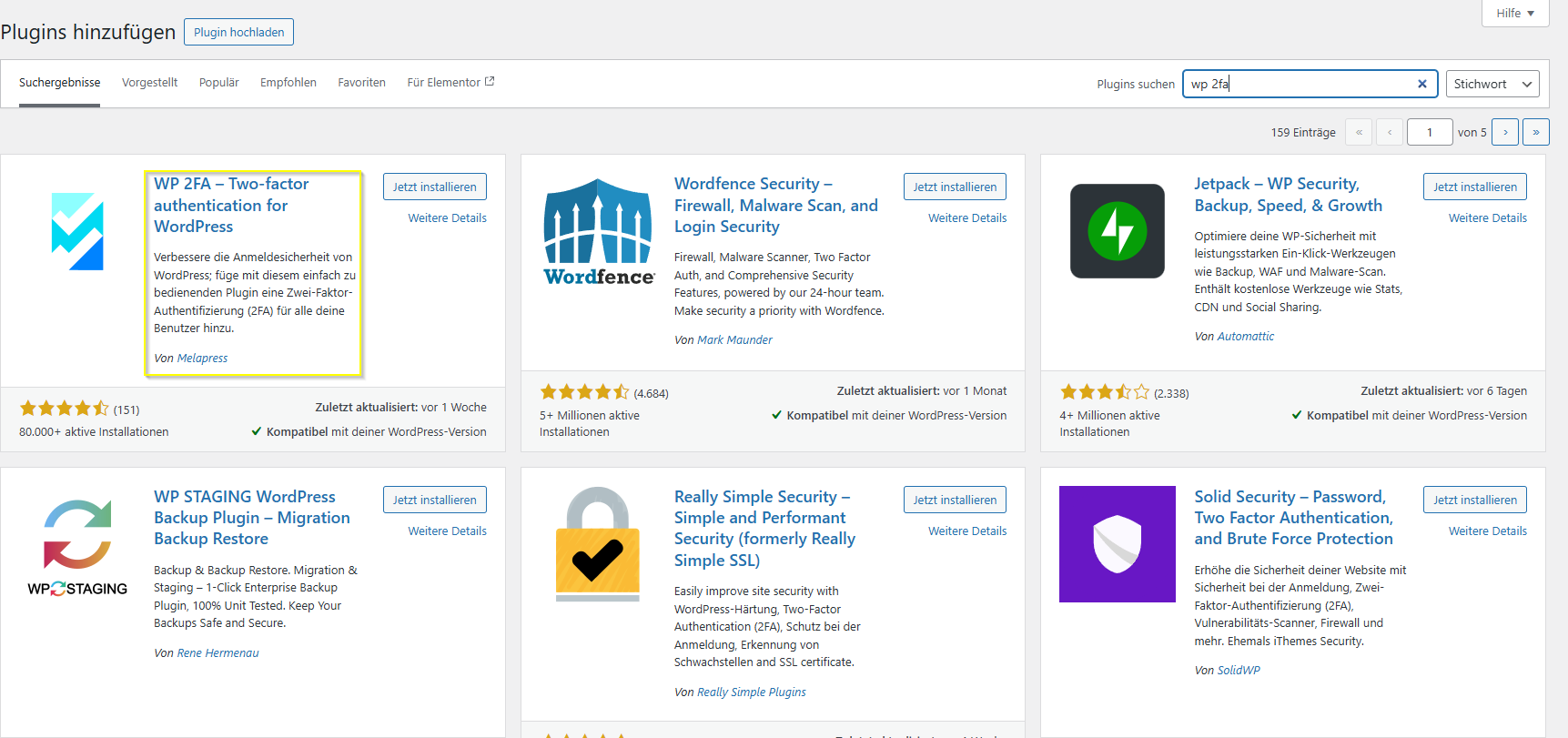 WordPress 2FA von MelaPress